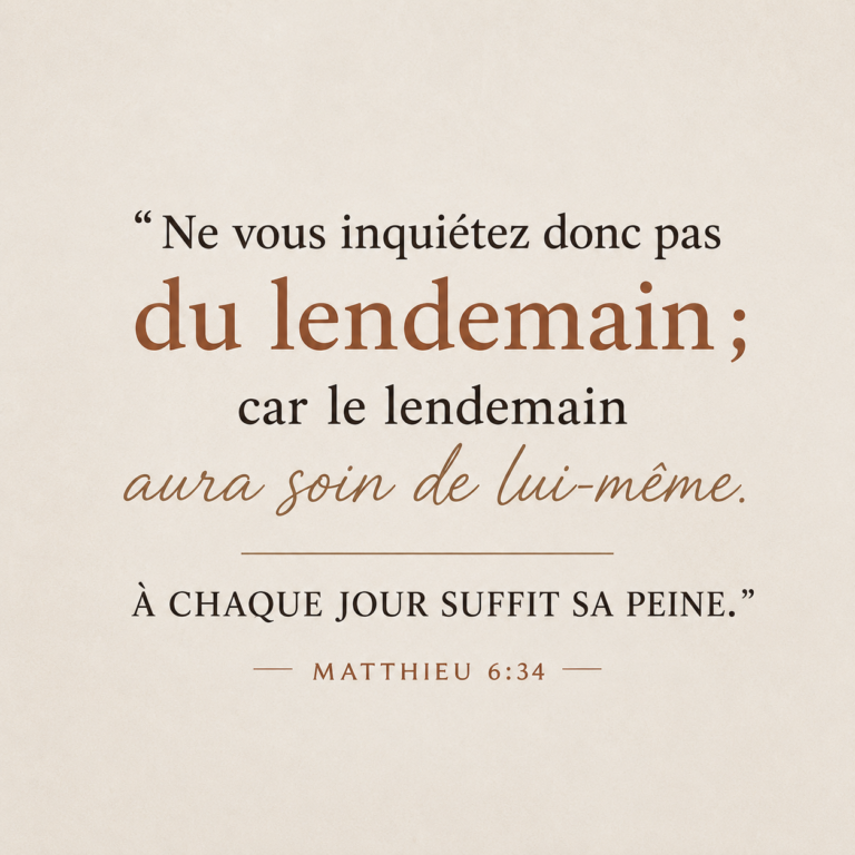 a chaque jour suffit sa peine